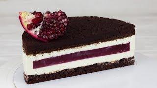 Рецепт торта "Гранатовое чудо" Простой торт с нежной начинкой и вкусным шоколадным бисквитом.