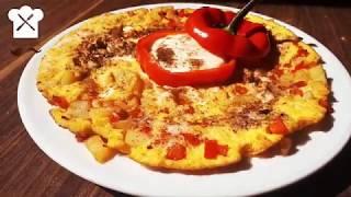 Картофельная пицца с яйцами и сладким перцем  | Patatesli Kapya Biberli Yumurta Pizza