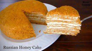Russian Honey Cake рецепт медового торта کیک عسلی روسی به روش ساده Medovik Cake медовик торт