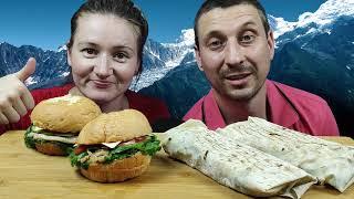 МУКБАНГ ШАУРМА И ЧИЗБУРГЕР | MUKBANG WSHAWARMA AND A CHEESEBURGER #shawarma #mukbang #cheeseburger