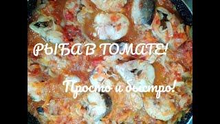 Рыба. Тушеная рыба в томатном соусе. Как быстро приготовить рыбу. Простой рецепт рыбы. К гарниру.