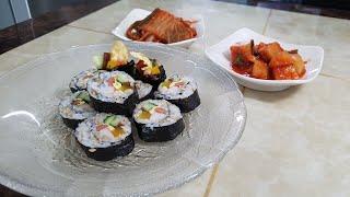 Вкусная корейская кухня .Кимпаб ( 김밥 만들기) Как приготовить кимпаб? Рецепт от семьи Пак.