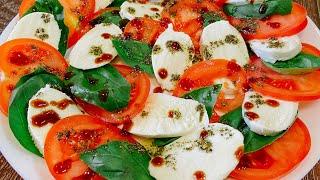Салат Капрезе, Самый Простой и Вкусный Летний Салат, Easy Caprese Salad Recipe, Моцарелла