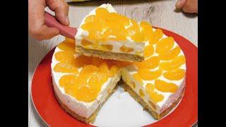 Покорите свою семью наивкуснейшим мандариновым тортом без выпечки!!!