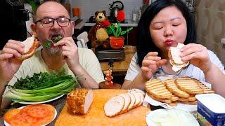 Мукбанг Пастурма - Рулет из куриной грудки / Mukbang Pasturma - Chicken Breast Roll