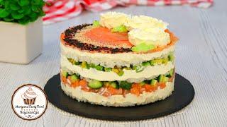 Слоёный салат "Суши" & "Суши-торт" Красивый и вкусный Салат к праздничному столу! ☆ Марьяна Рецепты