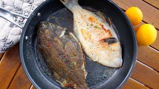 Готовим КАМБАЛУ. Как приготовить камбалу Блюдо из рыбы. Камбала на ужин Рецепт приготовления камбалы