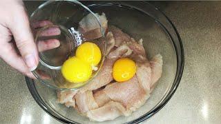 Просто залейте яйцами куриную грудку  Быстро, вкусно и очень нежно  Популярные рецепты готовим дома