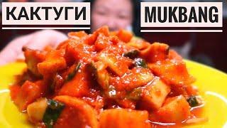 Мукбанг Корейский Салат Кактуги./ !!ОСТОРОЖНО!!! Насекомые на отдыхе!/ Mukbang Korean Salad Kaktugi.
