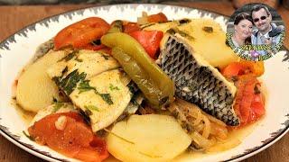 Невероятно нежная рыба с овощами на сковородке, на ужин. Просто, быстро и очень вкусно.