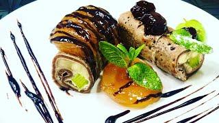 Десерт «Сладкий ролл с мятой и абрикосовым конфитюром»