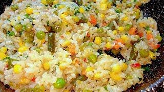 Рис с Овощами на сковороде  / Вегетарианский Простой рецепт.. ЛЕГКО ГОТОВИТЬ