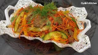 Морковный салат с мясом и овощами по корейски! |  Korean carrot salad with meat and vegetables!