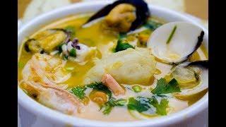 Суп из морепродуктов. Очень вкусный! Sopa de mariscos.  sub esp
