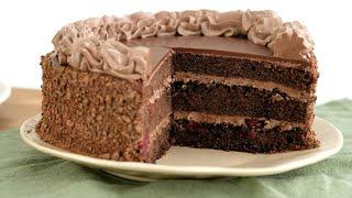 Шоколада МНОГО не бывает - Шоколадный торт с вишней. ПЬЯНАЯ вишня - торт на день рождения.