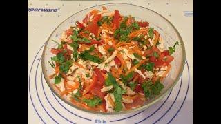 Салат с курицей и корейской морковью/Сытно/Быстро/Вкусно/Простой рецепт/Домашний