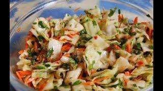 Салат Из Капусты С Морковью И Зеленью По-Корейски. Простой Рецепт Приготовления В Домашних Условиях