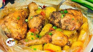Курица с овощами в рукаве! Совершенно "лентяйский" рецепт.