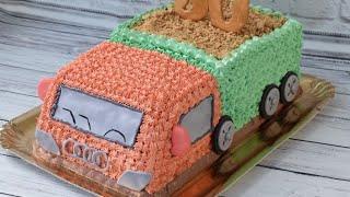 Торт машина! Торт в виде машины Камаз! Как приготовить 3Д торт машину из крема!