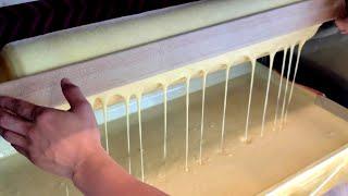 Making an amazing 23-layer tree ring cake, "Baumkuchen"- Bread factory in Korea