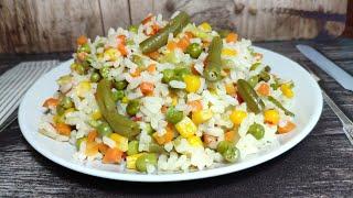 Рассыпчатый рис с овощами на сковороде! Постный, вегетарианский рецепт!