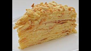 Торт Наполеон без выпечки за 2 минуты.  Простой и быстрый рецепт торта.