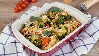 Спагетти с запеченными овощами и сыром - Рецепты от Со Вкусом