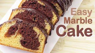 VANILLA & CHOCOLATE MARBLE CAKE Recipe | Soft and fluffy cake with Ganache Frosting | Baking Cherry