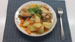 Тушеная курица с овощам/ Рецепт в мультиварке