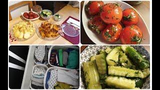 Влог:Готовлю малосольные помидоры и огурцы•Деревенский ужин•Организация вещей•Меню на каждый день.