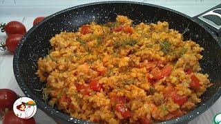 Итальянская сковорода с фаршем, овощами и рисом. Вкусно и красиво!