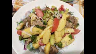 Рецепт.Картофель по -деревенски с овощами по рецепту ресторана "Джан Баклажан".