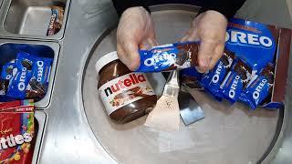 Ice cream rolls with Oreo and Nutella