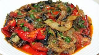 Аджапсандали обжаренный. Овощное рагу. Ajapsandali fried. Vegetable stew. აჯაფსანდალი შემწვარი