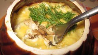 ВКУСНЫЙ И БЫСТРЫЙ РЕЦЕПТ! Жаркое с курицей и грибами в горшочке #рецепты #кухня #секреты #горшочек