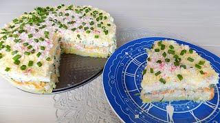 Слоеный салат с крабовыми палочками и сыром. Рецепт вкусного слоеного салата на праздничный стол