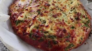 Лепешка с сыром и зеленью /Garlic bread with herbs and cheese