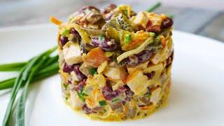 Салат "СЫТЫЙ ЖИВОТИК"  готовьте хоть каждые выходные | Tasty Salad