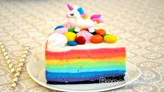 Торт Радуга без выпечки | Простой радужный торт на День рождения
