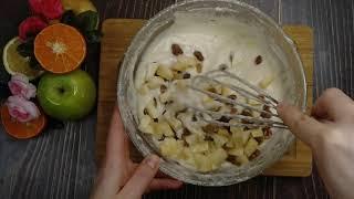 Рецепт пирога на кефире  с изюмом и яблоком