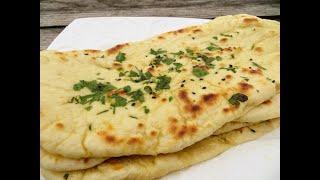 Самый популярный индийский хлеб (наан) / Индийская лепешка с зеленью и чесноком