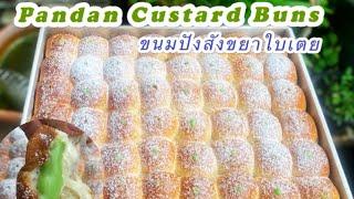 Pandan Custard Buns/Mini Buns/ขนมปังไส้สังขยาใบเตย เนื้อนุ่มอร่อยมากๆ/ทำง่ายสะดวก ขายกำไรดี หอมอร่อย