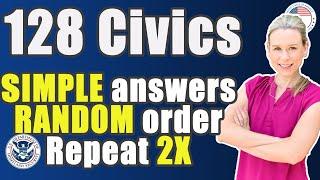 2021 Official USCIS 128 Civics Questions and SIMPLE Answers Repeat 2X | USCitizenshipTest.org