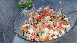 Салат с красной рыбой  #салатсрыбой #рыбныйсалат #рецепты
