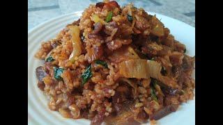 Жареный рис с кимчи. (Корейская кухня)