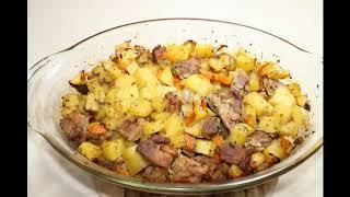 Простой, но ооочень вкусный рецепт картофеля с мясом в духовке.