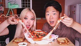 Самая Сырная Пицца в Корее! Почему Поссорились с Аней?! мукбанг