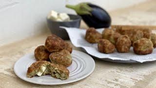 Eggplant Meatballs recipe stuffed with homemade Cheese - Very easy and tasty recipe with Aubergine