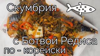 Скумбрия с Ботвой Редиса по-корейски Рецепт Mackerel Stew with Radish Tops Recipe 시래기 고등어조림 만들기