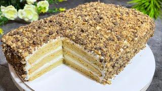 Домашний простой торт на кефире | Бюджетный вкусный торт | Простой рецепт.